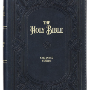 KJV Midnight Blue Antique Frame Faux Leather Full-Size Bible Giant Print Indexed