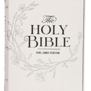 KJV White Faux Leather Compact Bible Large Print