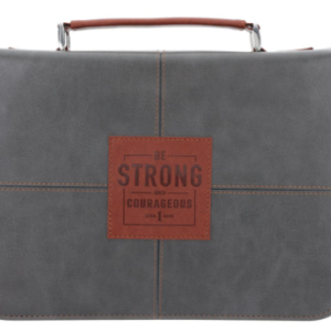 Strong and Courageous Faux Leather Bible Bag