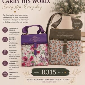 Faith-Inspired Faux Leather Sling Bag